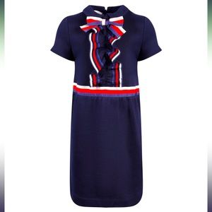 Gucci Girls Collared Ruffle Front Dress